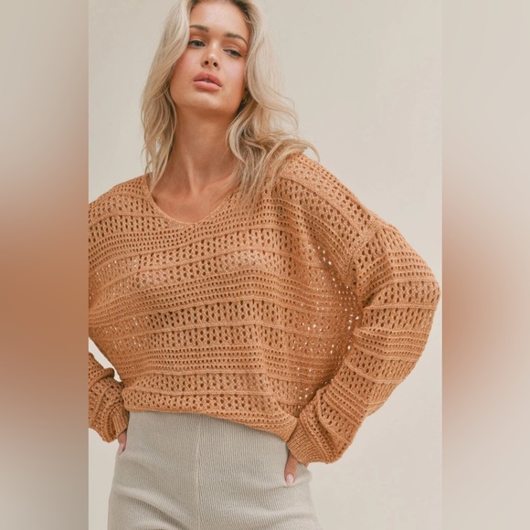 NWOT Sage the Label Starburst Open Knit Sweater - Picture 1 of 5